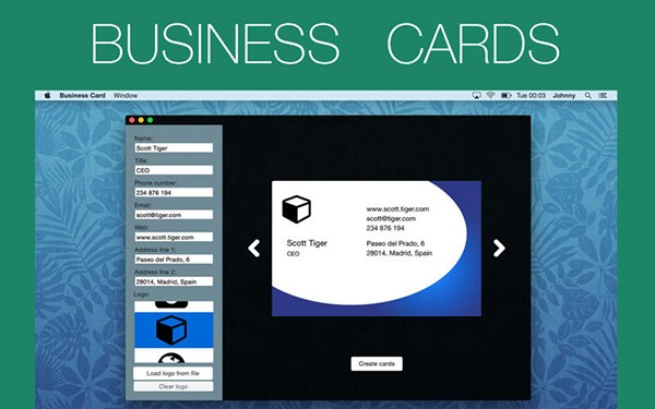 SOHO Business Cards Mac