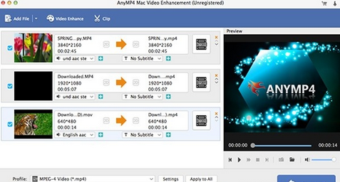 AnyMP4 Video Enhancement Mac